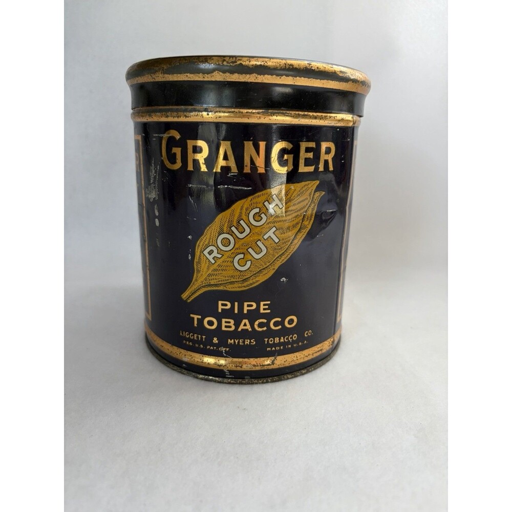 Vintage Tobacco Tin Granger Rough Cut Pipe Tobacco A Pointer On Tobacco